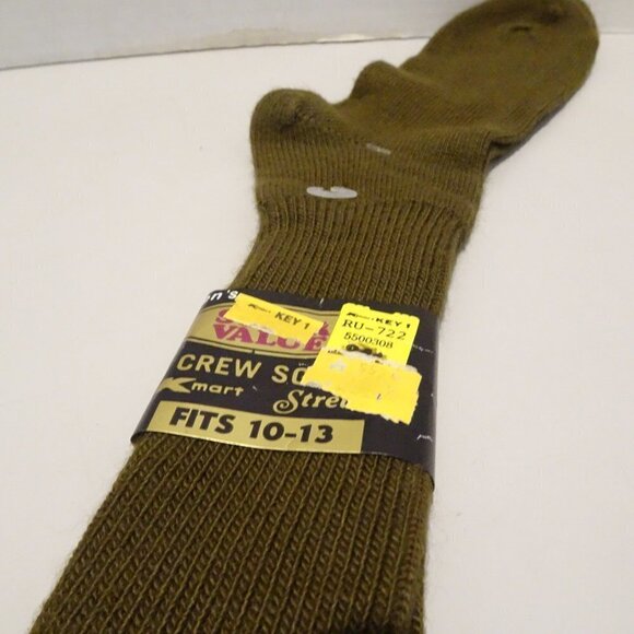Vintage Kmart Socks Crew Soft Orlon Light Brown Size 10-13 Stretch NOS - Picture 1 of 3